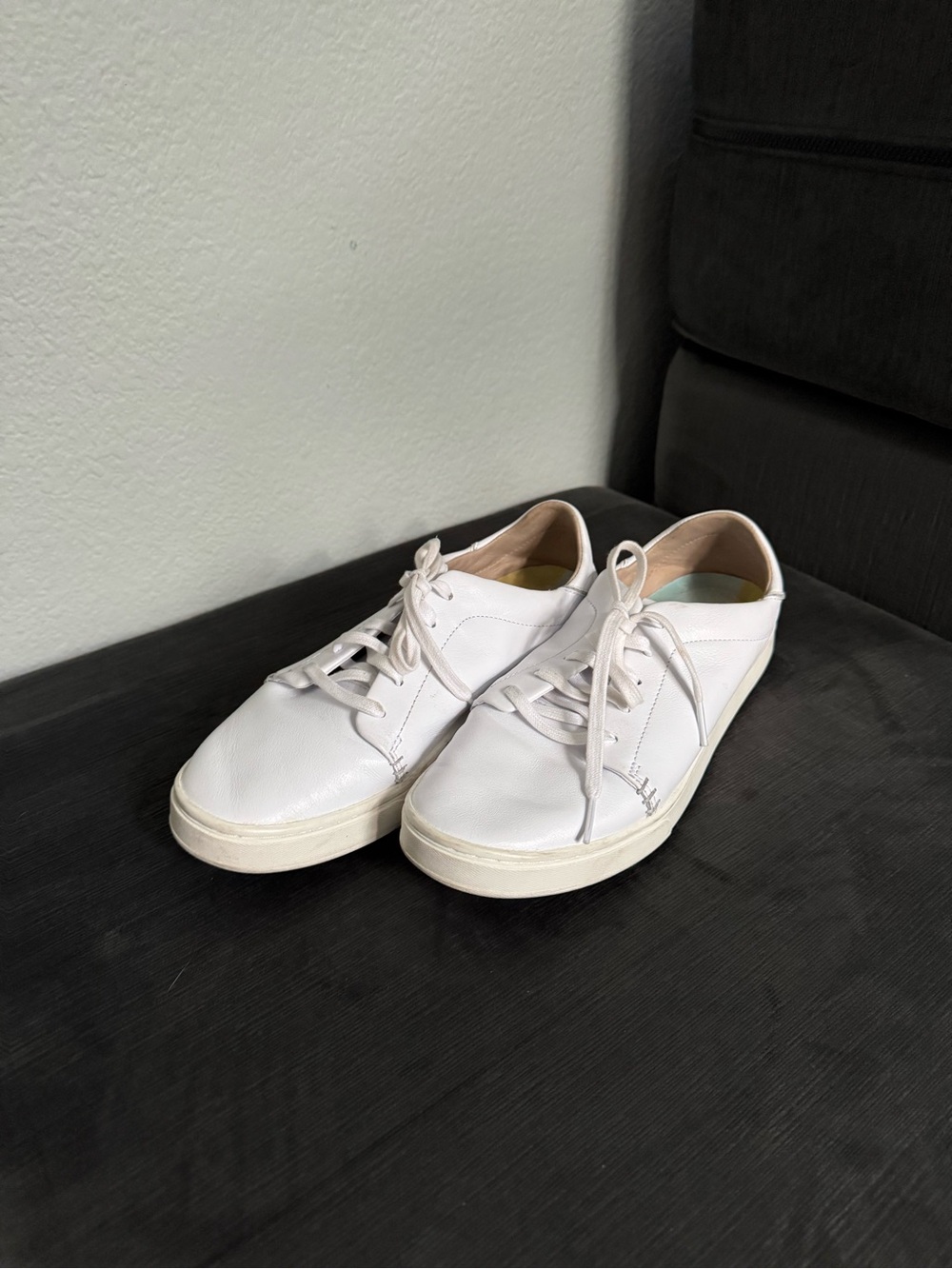 OluKai Women’s Pehuea Li’ili White Low-Top Leather Sneakers